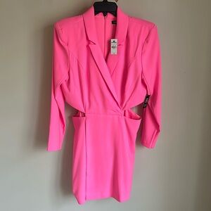 Pink cut out blazer dress